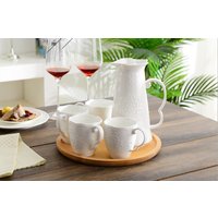 5pc set, white embossed porcelain english tea set with cup, ceramic taza nespresso, afternoon tea cup coffe set, service a the