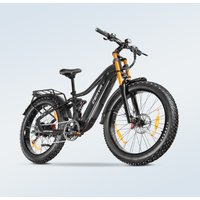E-Bike Drehmomentsensor, Elektrofahrrad für Erwachsene, 48V 20Ah LG-Batterie, CEAYA M500 City E-Bike, 26*4.0 Fat Tire Elektro-Mountainbike, DNM Vollfederung Elektrofahrrad, Reichweite 100KM+