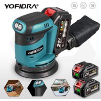 Yofidra 5-Zoll-Elektro-Exzenterschleifer, 3-Gang-verstellbar, kabellos, wiederaufladbar, Holzbearbeitungs-Elektrowerkzeug für Makita-Akku-Pin