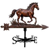 Rural Style Decor Outdoor Metal Dinosaur Weather Vane for Garden Decoration Rooftop Wind Indicator Unique Shed Ornament Garden