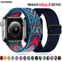 Strap for Apple watch band 49mm 44mm 40mm 45mm 41mm 42mm 38mm Adjustable Elastic Nylon bracelet iWatch series 8 se 7 6 5 9 Ultra
