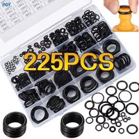 Nitrile Rubber O Ring Set 18 Sizes Oil Water Resistant High Pressure Round Seal Gasket for Auto Plumbing Machinery Repair Use