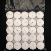 50Pcs Smokeless Unscented Tea Light Candles 8 Hours Burn Disk Shape Votive for Wedding Party Home Holiday Decoration