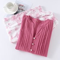 Women's Pajamas Set Nighty Autumn New Gauze Cotton Loose Sleepwear For Sleeping Night Wear Female Room Wear Clothing Sets