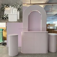 SMOOTH White Ripple Acrylic Backdrop Plinth Set Events Party Acrylic Arch for Baby Shower Wedding Decoration