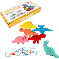 Wooden Balance Blocks Toys For Children Animal Dinosaur Building Stacking High Board Games Wood Montessori Toy Boys Kids Gift