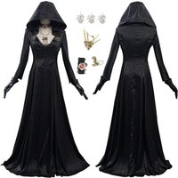 Evil Village Cosplay Costume Vampire Lady Dress Outfits Halloween Carnival Suit }