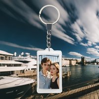 Personalized Custom Photo Keychain, Rectangle Pet Exclusive Acrylic Key Ring, Car & Backpack Ornament, Suitable for Couples,pet