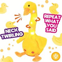 1/2Pcs Rechargeable Dancer Duck Glowing Dancing Electronic Plush Toys Can Sing Record Lighten For Baby Toy Education Funny Gift