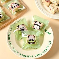 100pcs/lot 2 Sizes Cute Panda Transparent Plastic Self Adhesive Bag Cookie Biscuits Bag Wedding Candy Gift Packaging Bags