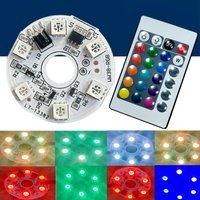 5V RGB LED Lights Plate 4 Modes 16 Colors 6LEDs Lamp Board 2W Colorful Gradient Source IR 24-Key Wireless Remote Switch on/Off