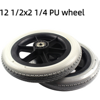 Size 12 1 / 2x2 1 / 4 Solid Wheel Wheelchair Parts Rear Wheel 12 Inch PU Tire Inflation Free Wheel Manual Wheelchair Rear Wheel