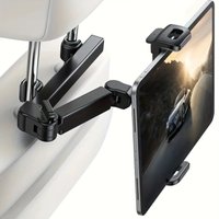 Car Headrest Tablet Holder Adjustable Backseat Mount 360° Rotation Extendable Arm for iPad Phone Rear Seat Entertainment