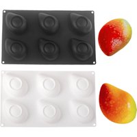 6 Cavity Mango Mousse Cake Silicone Mold Fruit Shaped Chocolate Dessert Mold French Pastry Baking Mold