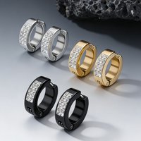2/4 pcs Unisex Minimalist Punk Hip Hop Stainless Steel Ear Clips With Cubic Zirconia for Men Women Daily Wear Party Jewelry Gift
