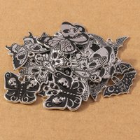 10Pcs Metal Butterfly Skull Charms Halloween Bat Charm Pendants for Making Necklace Earrings DIY Craft Supplies