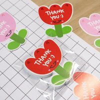 3 Packs 6x7cm Thank You Cards Flower Shape Tags For DIY Holiday Display Small Shop Gifts Decoration Cards Labels Festival Gifts