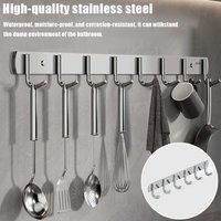 1Pc Stainless Steel No-Drill Hook - Strong Adhesive Bathroom Clothes Hanger, Waterproof Rustproof Wall Mounted Towel Hook