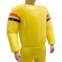 100% Gummi Yellow Inflatable Outfit Latex Shirt Handmade Costumes 0.4mm S-XXL