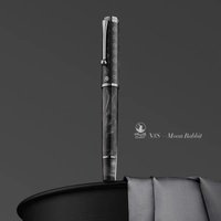 Hongdian N8S Moon Rabbit Fountain Pen Beautiful Gray Totem Cap Resin Piston Ink Pen EF/F 0.4/0.5mm Smooth Writing Office Gift