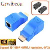 NEW 1080P HD 4K HDMI-compatible Extender RJ45 Ports Network 30M HDMI-compatible to RJ45 Over CAT5e / 6 UTP LAN Extender Cable
