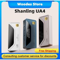 SHANLING UA4 Cap MQA Portable USB DAC AMP Headphone Amplifier Hi-Res Audio ES9069Q chips PCM768 DSD512 3.5/4.4mm Output Gold