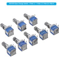 5PCS RS1010 Gear Change Switch Band Switch Rotary Switch1 Pole 3 Position 1 Pole 2 Position 1 Pole 5 Position 1 Pole 4 Position