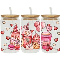 3D UV DTF Valentine's Day Love Printed Transfers Stickers 16oz Cup Wraps For DIY Glass Ceramic Metal Leather Etc. D27718