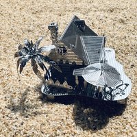 Beach Hut 3D Metal Puzzle Model Kit DIY Laser Cut Puzzles Jigsaw Toy For Children
