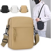 Simple Men's Bag Solid Color Shoulder Mini Square Bag Casual Shoulder Bag Crossbody Bag Mobile Phone Bag
