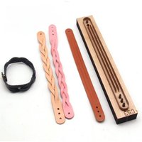 Three strand bracelet cutting knife mold made of Japanese knife material and wooden board, handmade DIY template