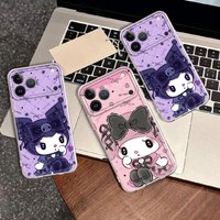 Clear Phone Cover Case for Apple iPhone 17 Pro Max 12 XS XR 17e 15 Air 16 14 Plus 16e 11 13 Mini SanrioS Cute KuromiS