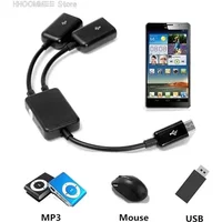 Micro USB / Type C to 2 OTG Dual Port HUB Cable Y Splitter Micro-USB Type-C Adapter Converter for Tablet Android Mouse Keyboard