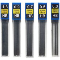 1-12Pcs 0.3 0.5 0.7 0.9 1.3 2.0mm HB Replacement Refill Leads Refill for Mechanical Pencil Drawing Automatic Pencils Stationery