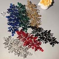 DZ276 Rhinestone Bridal Jewelry Wedding Headband Tiara Champagne Crystal Hairband Colorful Women Party headpieces Red Headpiece