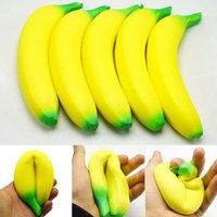 2026 Anti-stress Squishy Banana Toys Slow Rising Jumbo Squishy Fruit Squeeze Toy Funny Stress Reliever Reduce Pressure Prop