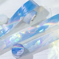 30mm * 1m Color Cloud Heart Series Ins Sky Cloud Laser Silver Mask Tape DIY Diary Scrapbook Aesthetic Decoration Tape