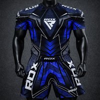 Summer New MMA RDX Fighting Night Tee Shorts Men Boxing Training Sports Set Oversized Breathable Speed Drying Jersey