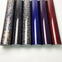 Geschmiedete Kohlefaser-Vinylfolie für Auto und Motorrad, selbstklebendes Vinyl, luftblasenfrei, silberfarben, blau, schwarz, geschmiedete Carbon-Autoverpackungsfolie