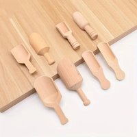 Mini Wooden Scoops Bath Salt Spoon Candy Flour Spoon Scoops Utensils Milk Measuring Spoon Accessories Kitchen Cooking tools