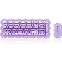 Wireless Keyboard and Mouse Set Office Cute Keyboard Colorful Round Keycaps Entertainment Office