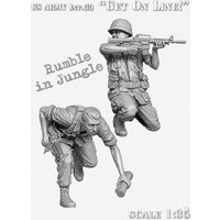 1/35 Scale Die Casting Resin Soldier Assembly Model Kit Vietnam War US Army 2 People in Battle Unassembled Unpainted DIY Toys