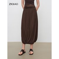 ZIQIAO 2026 Summer New Women‘s Bubble Hem Asymmetric Midi Skirt, Voluminous Knit Bubble Skirt for Coquette & Y2K Street Style