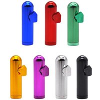Mini Snuff tube Colored Metal 54mm Aluminum Alloy Round nose bullet shape High Quality snuff bottle pipe Cool Gadget for Men