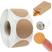 5 Roll Vintage Kraft Paper Stickers Round Blank Self-adhesive Stickers Items Classification Handmade Stationery Gift Seal Labels