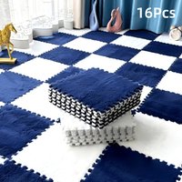 16-teiliges Baby-Spielmatten-Set, Schlafzimmer-Nachttischteppich, EVA-Schaum, rutschfeste ineinandergreifende Matte, Teppich für Babys, Neugeborene, T