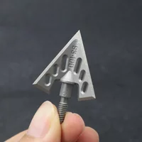3 Blade Fixed Broadhead Triangle Wide Cut Three Sharp Edges Threaded Base One Piece for Compound Recurve Bow Hunting Arrow