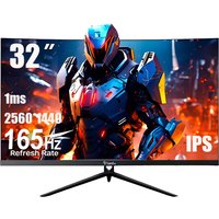 Tiansu 32 Inch Curved Gaming Monitor 2K QHD 2560×1440 165Hz IPS Panel 1ms HDMI VGA Desktop PC Display