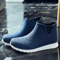 Chaussures de pluie pour amoureux chaussures en caoutchouc plate-forme bottines automne hiver sans lacet chaussons bottes pour hommes imperméable travail Botas Hombres