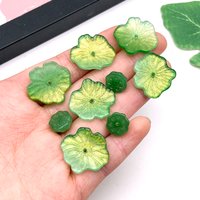 20/30pcs Glass Lotus Flower Beads DIY Jewelry Making Supplies for Accessories Handcraft Craft Kit